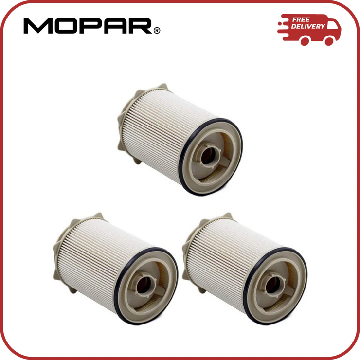 3 Pack Mopar 68157291AA 6.7 Cummins Fuel Filter for 2010-2020 for Dodge Ram 2500, 3500, 4500, and 5500, Diesel engine